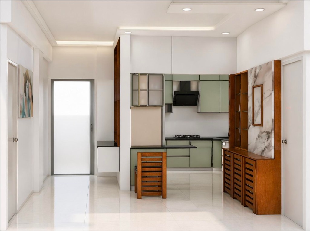 Kitchen & Living — Residential interior in Chennai